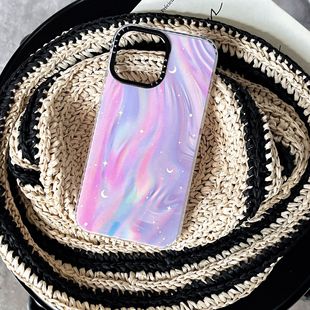 Dreamy Colorful Aurora Painted iPhone16 15 14ProMax 12 Apple Phone Case Soft TPU