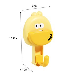 Cartoon Stereo Sucker Hook Vacuum Punch-free Decorative Pendant Coat Hood Hook Door Rear Kitchen Bathroom Hook