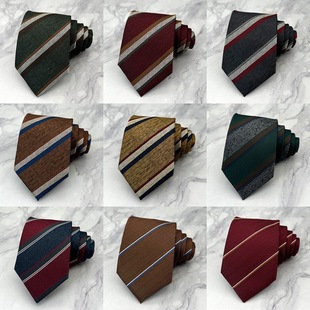 Autumn and winter New striped tie Fashion Design British twill formal business suit shirt accessories hand wide version