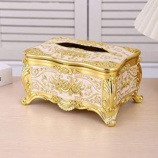 European-style High-end Tissue Box Household Hotel Guest Room Living Room Paper Box Simple Napkin Paper Box Facial Towel Storage Box