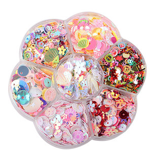 Factory wholesale sequins nail art sequins shell glitter powder mixed boxed face stickers nail stickers decorative DIY material