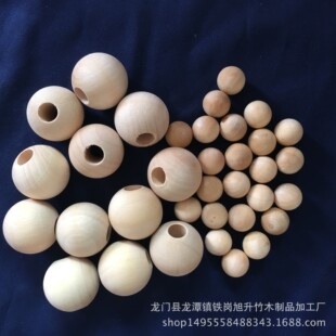 Factory supply beech wood round ball beech wood round beads color round ball diy pendant jewelry wood craft accessories