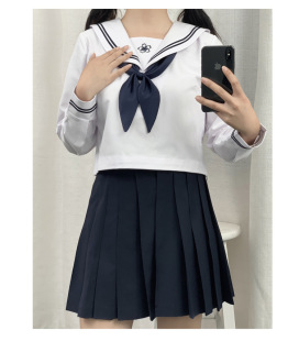 Orthodox Japanese Basic JK Uniform Skirt Academic Style suit Sailor Suit Girl Spring Pleated Skirt Student Uniform