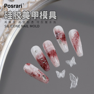 posrari Internet celebrity nail Crystal epoxy carved high transparent mirror crystal line silicone mold JT-040