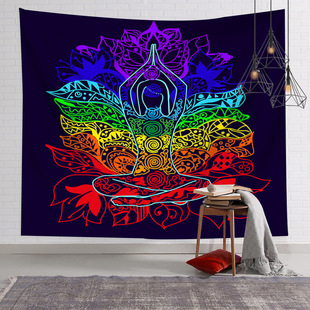 Nordic Mandala Tapestry Yoga Background Wall Cloth Living Room Bedroom Transformation Decoration Hanging Cloth Outdoor Beach Towel Sitting Blanket
