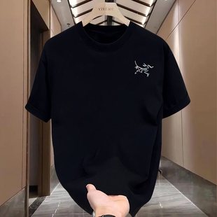 2025 Summer New Bird Home Short-sleeved T-shirt Men's American Heavy 260g Combed Loose Couple Top