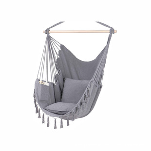 Nordic style tassel hanging chair canvas hanging basket chair tassel swing indoor and outdoor balcony camping hammock factory wholesale
