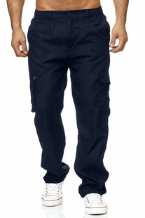 HOT Men's ebay men's casual multi-pocket loose straight work pants outdoor fitness pants