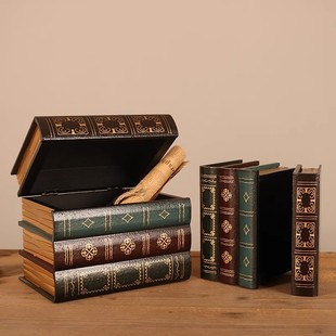 European-style wooden fake book simulation book decoration office book model retro decorative prop book photography decoration