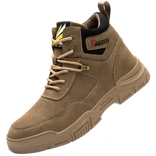 Anti-smashing, anti-stab and anti-scalding labor protection shoes men's steel Baotou comfortable wear-resistant Four Seasons cotton welder safety shoes factory wholesale
