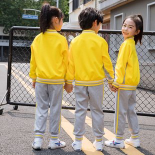 Primary and Middle School Students' School Uniform Spring and Autumn Suit Yellow Children's Games Class Suit Autumn Kindergarten Garden Suit Grade One and Two