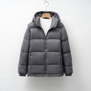 Pinghu Down Jacket New GB 90 Velvet Women's Winter Hooded Windproof Casual All-match Bread Clothing Cold-proof Outer