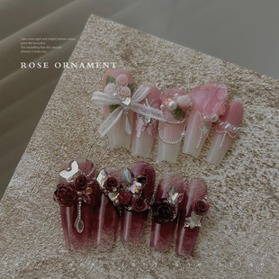 50 mixed Maillard Roses Mini small size rose three-dimensional carved flower resin nail jewelry wholesale