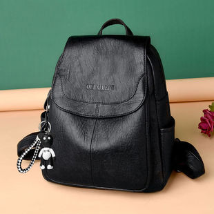 Backpack women's bag bag Joker pu leather large capacity leisure backpack can be labeled factory a generation of hair