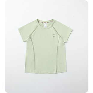 ENQI Children's Cool Stitching Quick-drying T-shirt for Boys and Girls Skin-friendly Breathable Short-sleeved Outdoor Sports Children's Top
