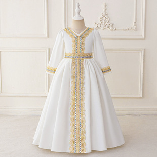 Foreign trade shein new children's dress cross-border children's clothing chiffon breathable bronzing robe dress