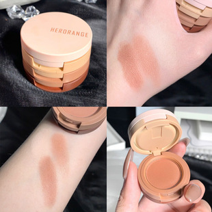 HERORANGE three-color eye shadow plate pearlescent matte fine shiny piece lying silkworm brightening flash lasting earth color 249