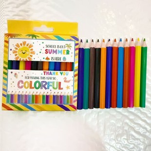 12 color pencil short painting graffiti art color pencil kindergarten children's day gift matching stationery