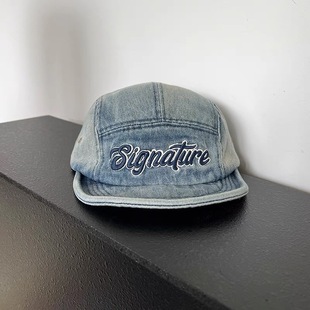 Internet Celebrant Street Fashionable Washed Denim Baseball Cap Men's and Women's Korean-style Letter Embroidered Niche Cap