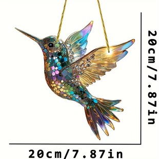 Cross-Border New Christmas Red Bird Light Catcher Acrylic Pendant Home Outdoor Garden Courtyard Hanging Decoration Pendant