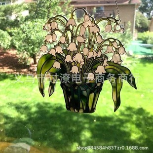 Independent Station New Lily of valley Suncatcher Lily of the valley Acrylic Window Hanging Art Decoration