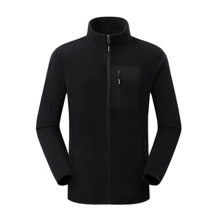 2022 autumn and winter new men's stand collar polar fleece sweater jacket sports outdoor warm fleece jacket printing