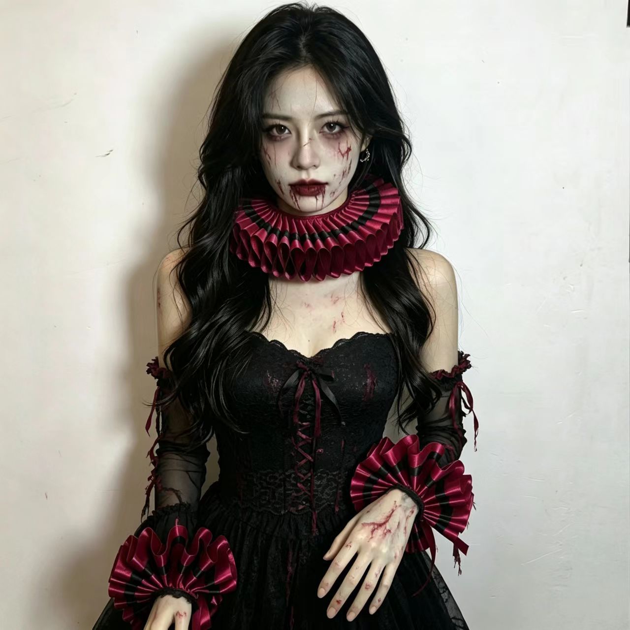 Medieval Renaissance Court Nobility Elizabethan Clown Collar Ruffled Fake Collar Halloween Cross-Border