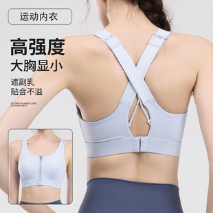 One-piece Sports Underwear Women's Anti-shock and Anti-sagging High-strength Fitness Pilates Vest Front Zipper Yoga Bra