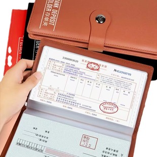 Time Deposit Receipt This Bill Holder Passbook This Bank Paper Collection Book Storage Box Waterproof Deposit Loose-leaf Book