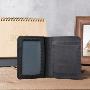 1079 Men's Genuine Leather Card Holder Wallet Crazy Horse Leather Driver's License Holder Retro Brown Simple Foreign Trade Explosions