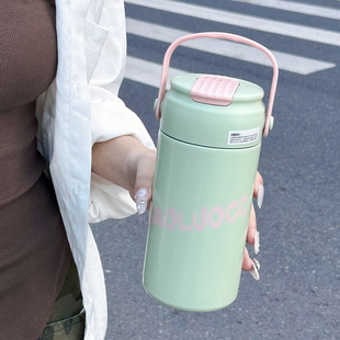 Thermos Cup Women's Water Cup High-value Stainless Steel Suction Cup Student Simple and Convenient Men's Special Cup Portable