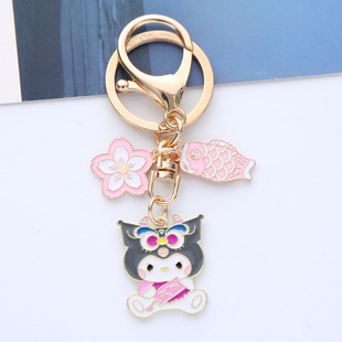 New Cartoon Sanrio Keychain Pendant Creative Cute Cherry Blossom Koi Kloomi Key Chain Bag Decoration