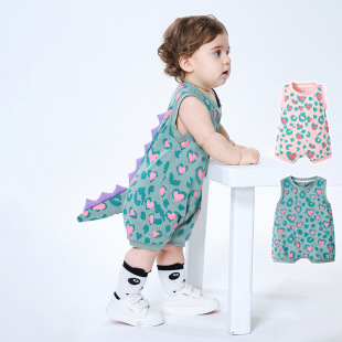 Qilo Rabbit Summer New Baby Cartoon Cute Style Sleeveless Sleeveless Jayshirt Love Full Print