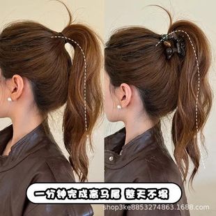 Korean-style Five-pointed Star Bead Grab Clip New Style Fixed High Ponytail Hairpin Sweet Head Half-tied Hairpin Headwear for Women