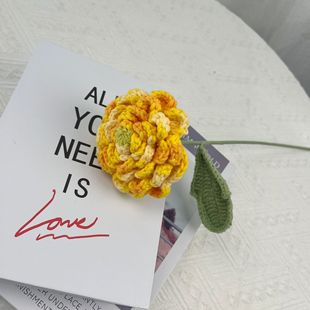 Handmade knitted wool flower Peony Bouquet finished home desktop decoration eternal flower woven flower finished wholesale