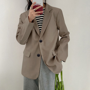 Black Small Suit Jacket Women's 2023 Spring and Autumn New Korean Loose Chic Internet Celebrity Retro Korean Suit Top