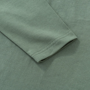 250g260 grams of heavy cotton loose straight long sleeve two needle spring and autumn Joker solid color base shirt