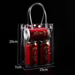 pvc transparent handbag high-grade feeling happy candy stall diy milk tea flower bag snap button plastic packaging hand gift bag