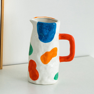 Shumen handmade painted creative ceramic decorative vase flowers living room flower arrangement decoration B & B exhibition hall niche flower device