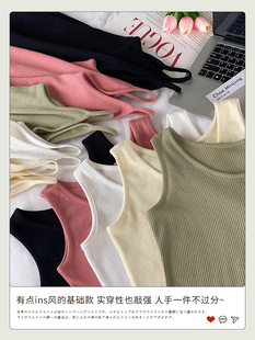 White Sling Women's Suit Inner Wearing Summer Loose V-neck Base Vest Outer Wearing Sleeveless T-shirt Top