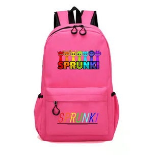New Rhythm Box sprunki Cartoon Game Print Backpack Student School Bag Canvas Bag Children Cartoon