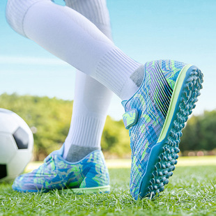 Buckle Magic Buckle Free Lace-up Children's Football Shoes Rubber Crushed Nails Training Sneakers tf Teenagers Children Students