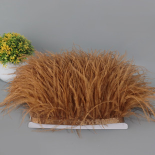 Factory direct 10-15cm ostrich feather cloth edge feather clothing cuff accessories tassel lace ostrich feather cloth strip