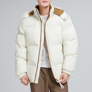 Wang Yibo with detachable hooded cotton-padded coat men's winter hooded stand collar cotton-padded coat thickened cotton-padded jacket bread
