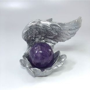 Crystal Ball Base Jewelry Storage Box Angel Wings Shell Feather Creative Crafts Resin Ornaments