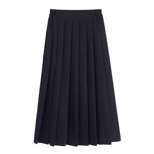 Japanese Summer JK Uniform Skirt All-match College Style Uniform Class Uniform Black Pleated A- skirt Midi Skirt Skirt