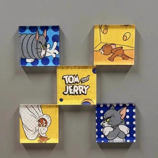 Luckin Line Puppy Co-Branded Refrigerator Sticker Cartoon Cute Creative Magnetic Sticker Acrylic Magnetic Decorative Sticker