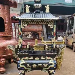 Factory direct supply outdoor temple incense burner ancestral hall rectangular flat incense burner cast iron temple round flat incense burner