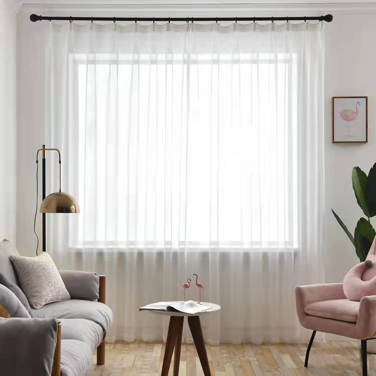 Curtain Gauze White Gauze Bay Window Gauze Fabric Finished White Sand Balcony Gauze Bedroom Light Transmission Curtain Gauze Curtain Short Curtain