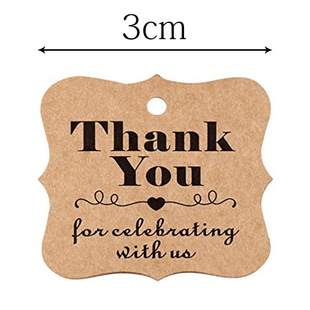 100 sheets/pack in stock wholesale thank you tag tag holiday gift tag tag with hemp rope wedding decoration